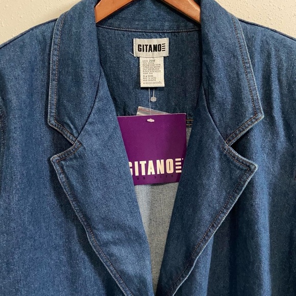 NWT Gitano Vintage 90s Blue Jean Jacket Blazer - Picture 5 of 7